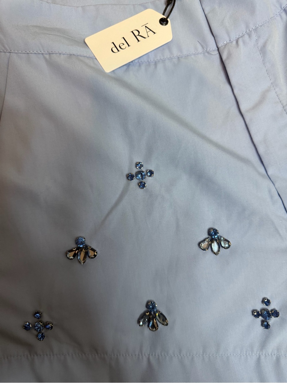 del RĀ Light Blue Rhinestone Embellished Shorts Size Large NWT - Picture 5 of 7